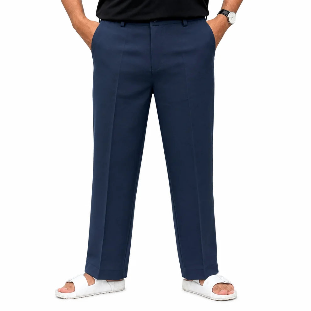 Men's Korean Style Navy Blue Straight Fit Formal Pant – Smart & Comfortable