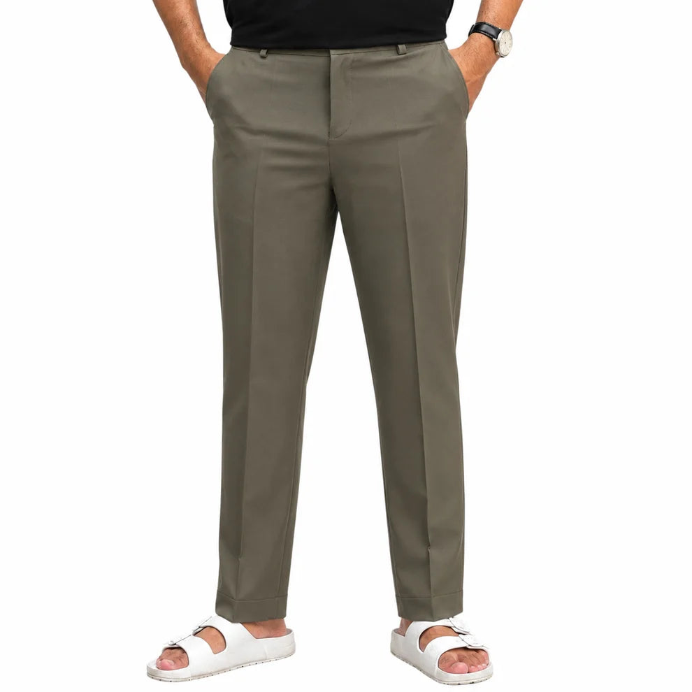Men's Korean Style Olive Straight Fit Formal Pant – Smart & Comfortable