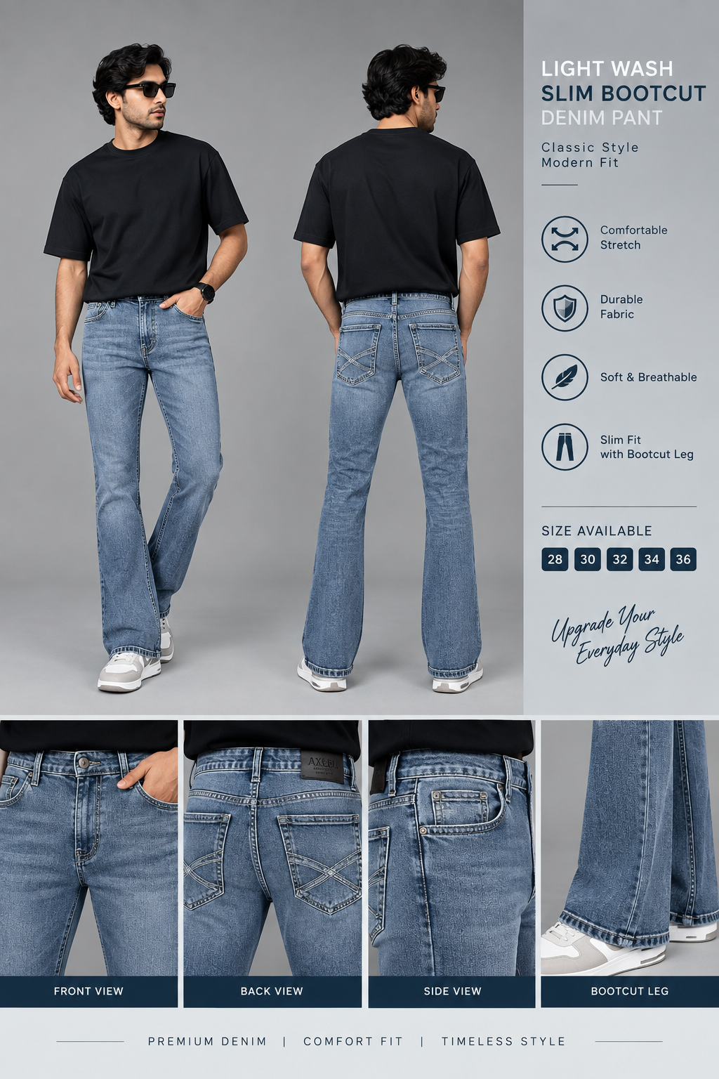 Bootcut Slim Fit Denim Pant
