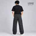 Men’s Charcoal Grey Baggy Cargo Jeans – Relaxed Wide Leg Fit