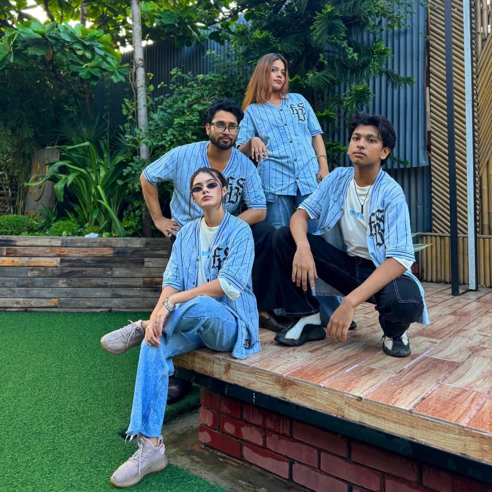 Sky Blue Baseball Jersey – Premium Streetwear by Stunner Wear