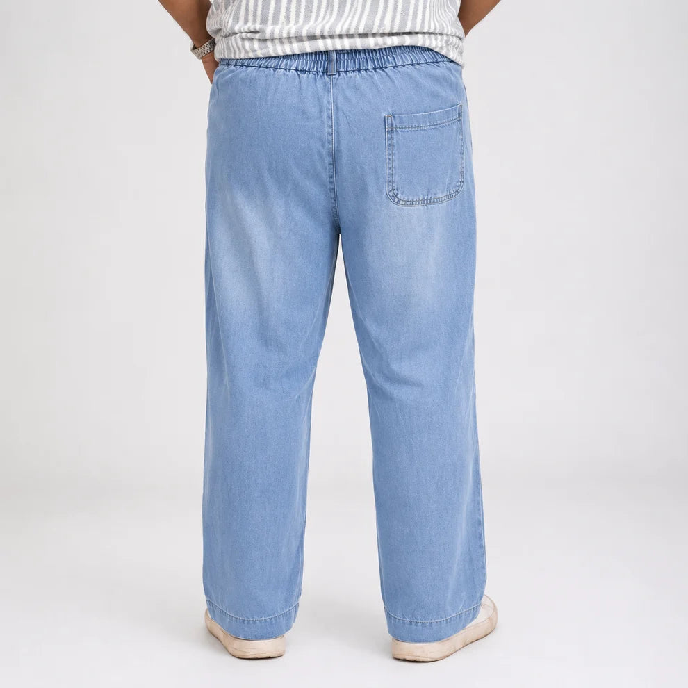 Relax Fit Elastic Waist Denim Pant