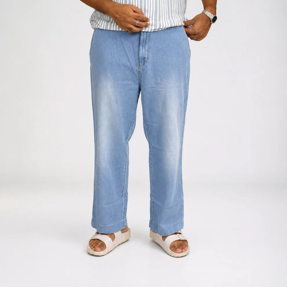 Relax Fit Elastic Waist Denim Pant