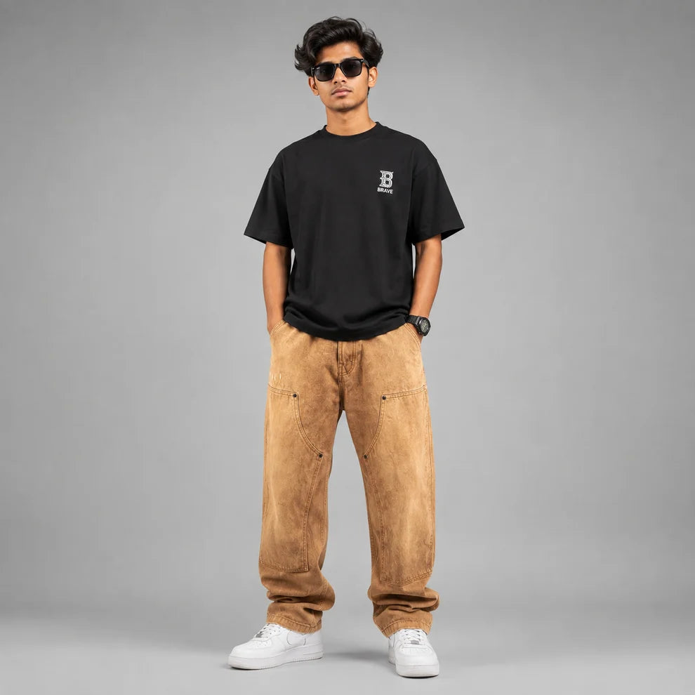 Men's Brown Baggy Carpenter Jeans